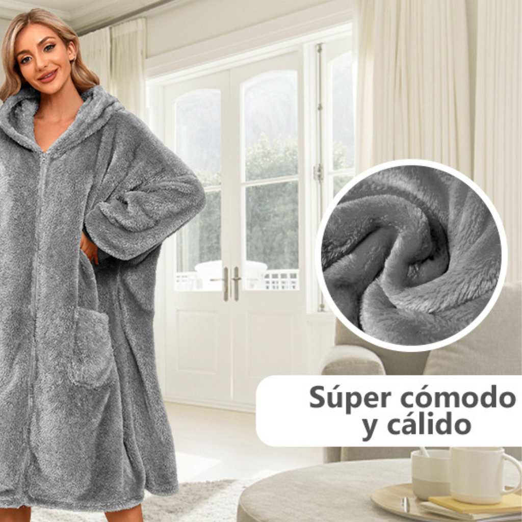 Maxi Poleron Sherpa Con Cierre Capucha