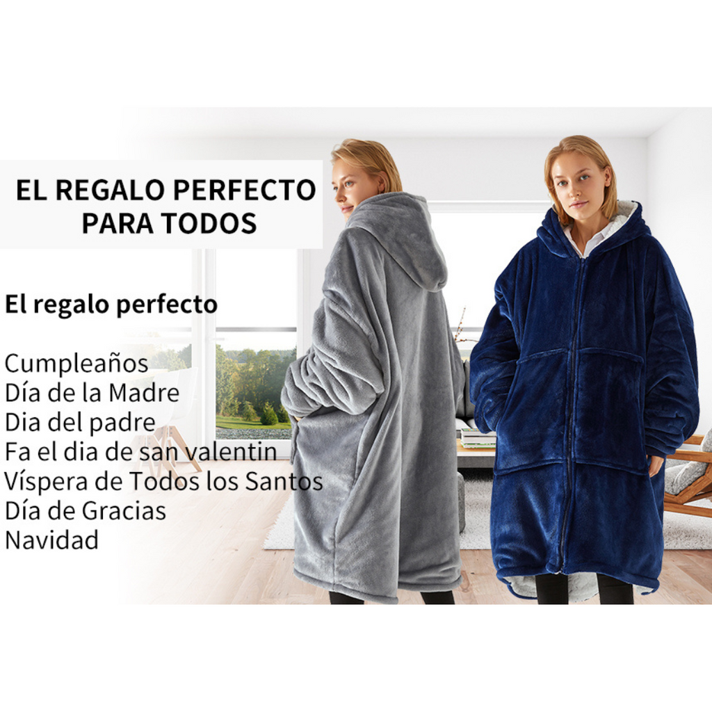 Maxi Poleron Sherpa Con Cierre Capucha
